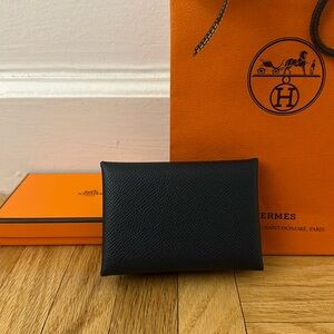 Hermes Navy Epsom Wallet